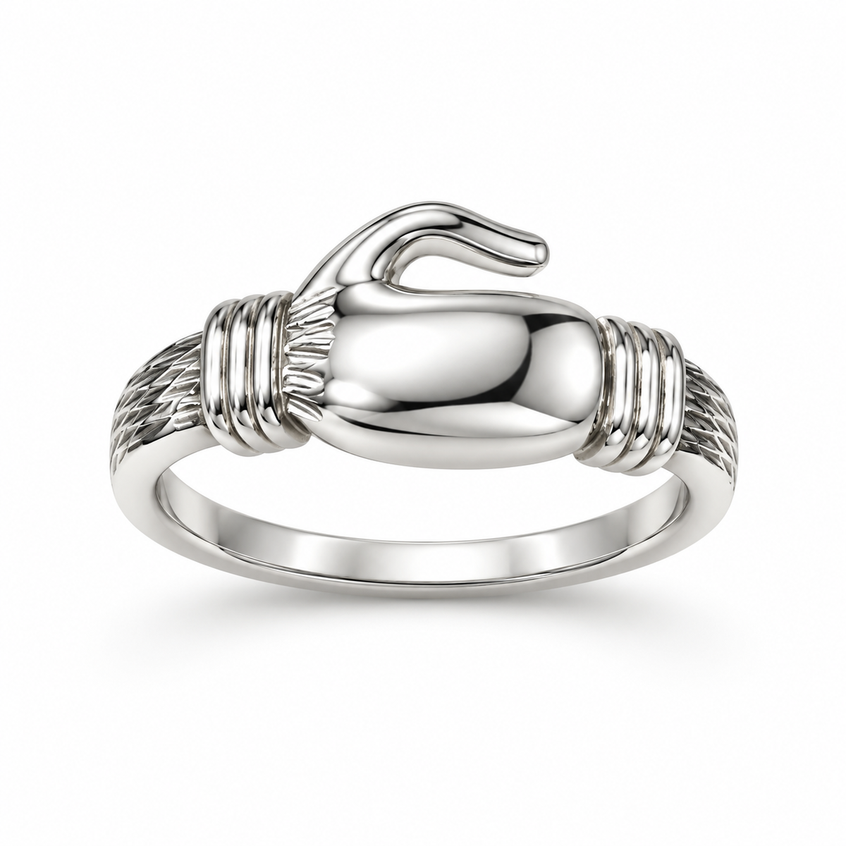 Sterling Silver Boxing Ring Plain
