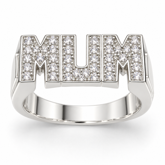 Sterling Silver Mum Ring CZ Stone RCZ0704701