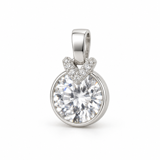 Sterling Silver Pendant CZ Stone