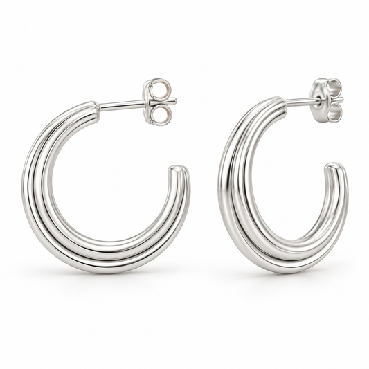 Sterling Silver Round Earring EP10094