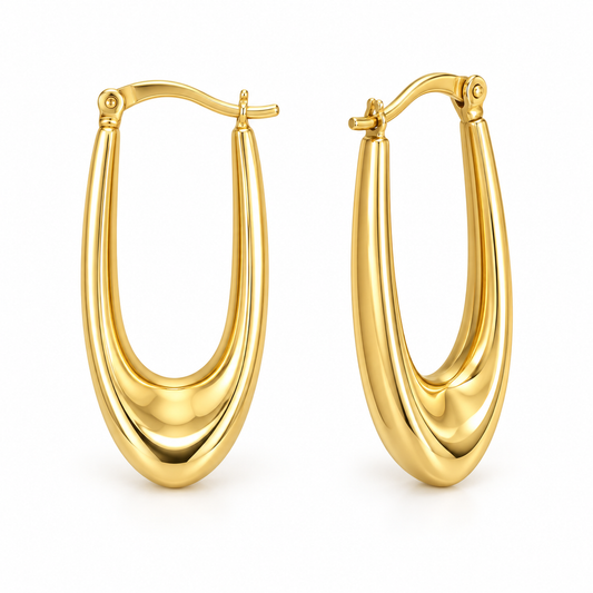 Sterling Silver Plain Earring Gold Plated EP100128