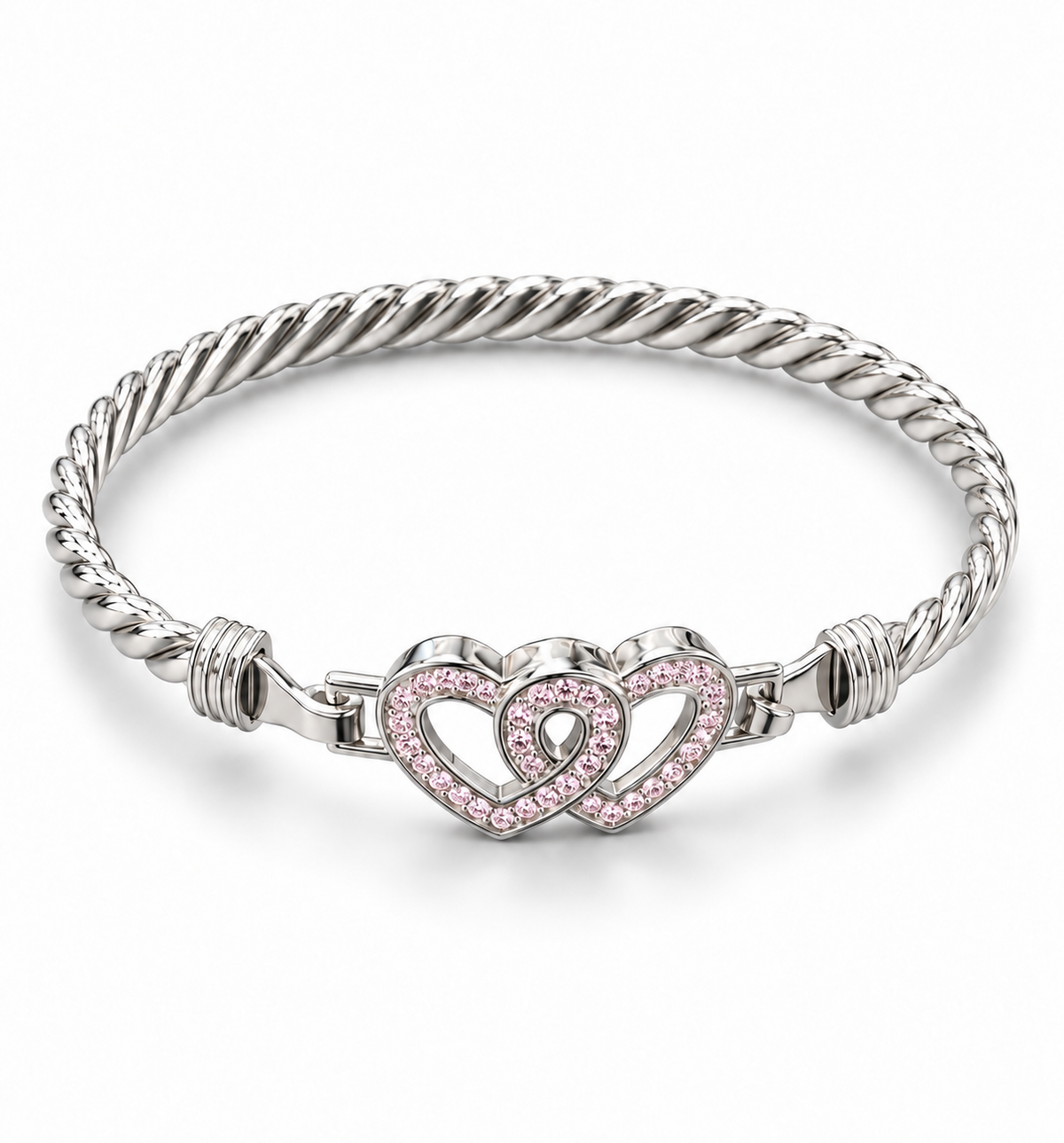 Sterling Silver Bangle CZ Stone