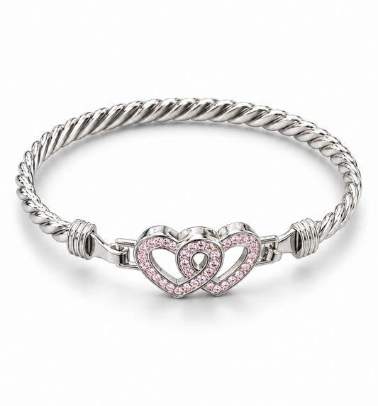 Sterling Silver Bangle CZ Stone