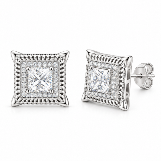 Sterling Silver Stud Earring CZ Stone ECZ9008