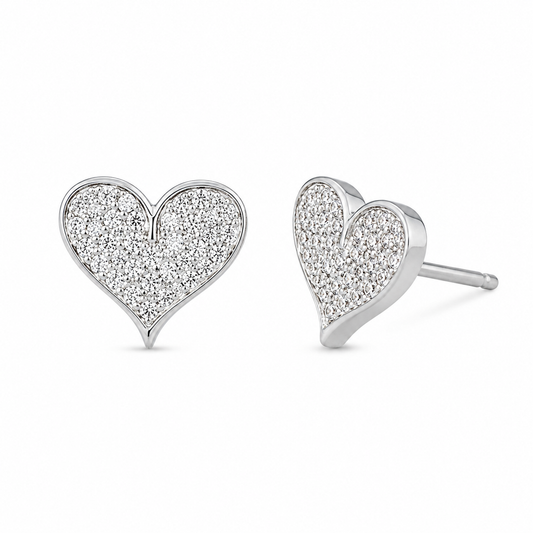 Sterling Silver Heart Cz Stud ECZ2180