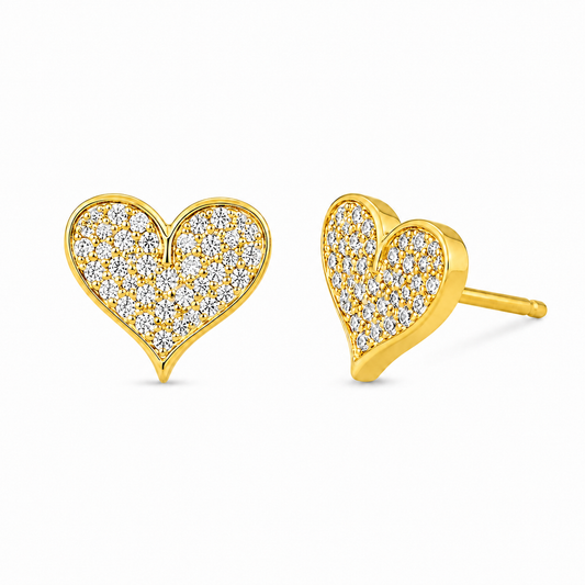 Sterling Silver Heart Cz Stud ECZ2180
