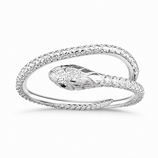 Sterling Silver Snake Ring Cz Stone RCZ2775