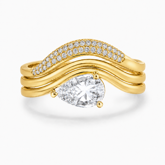 Sterling Silver Triple Ring Cz Stone RCZ2501