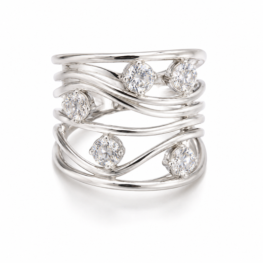 Sterling Silver Ring CZ Stone