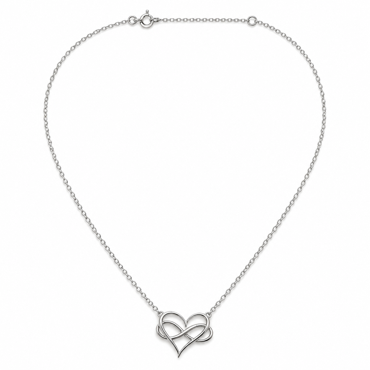 Sterling Silver 18" Heart Shape Necklace