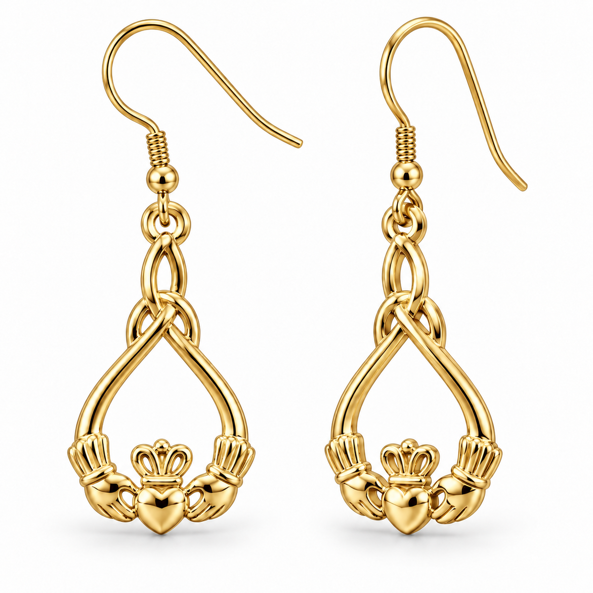 Sterling Silver Claddagh Dangle Earrings EP10008