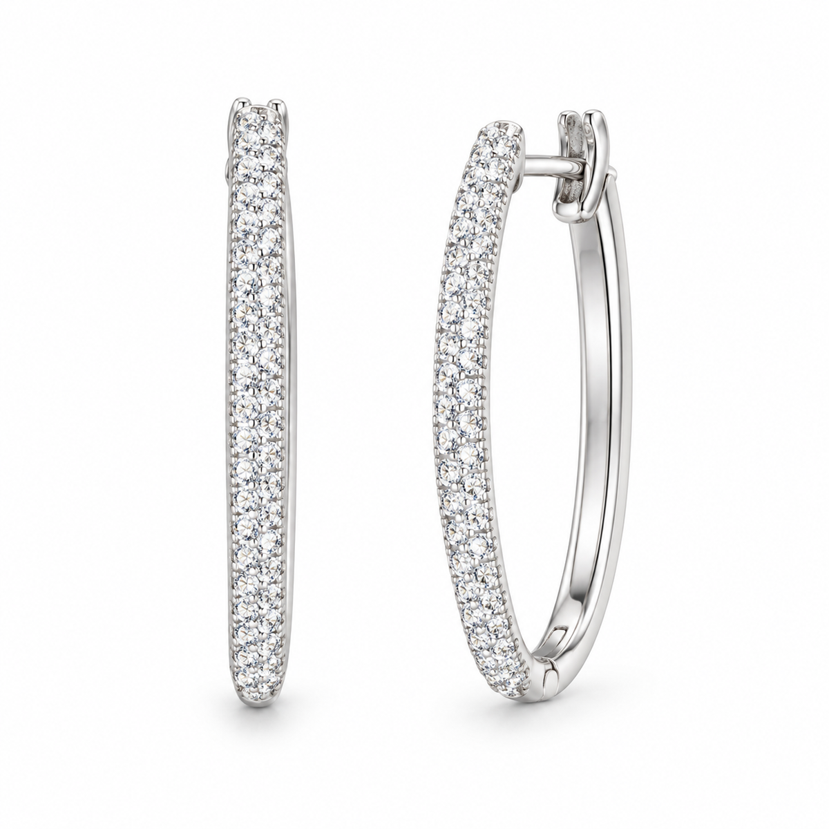 Sterling Silver CZ Hoops