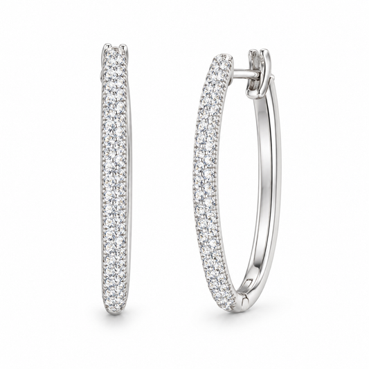 Sterling Silver Cz Hoops ECZ3122