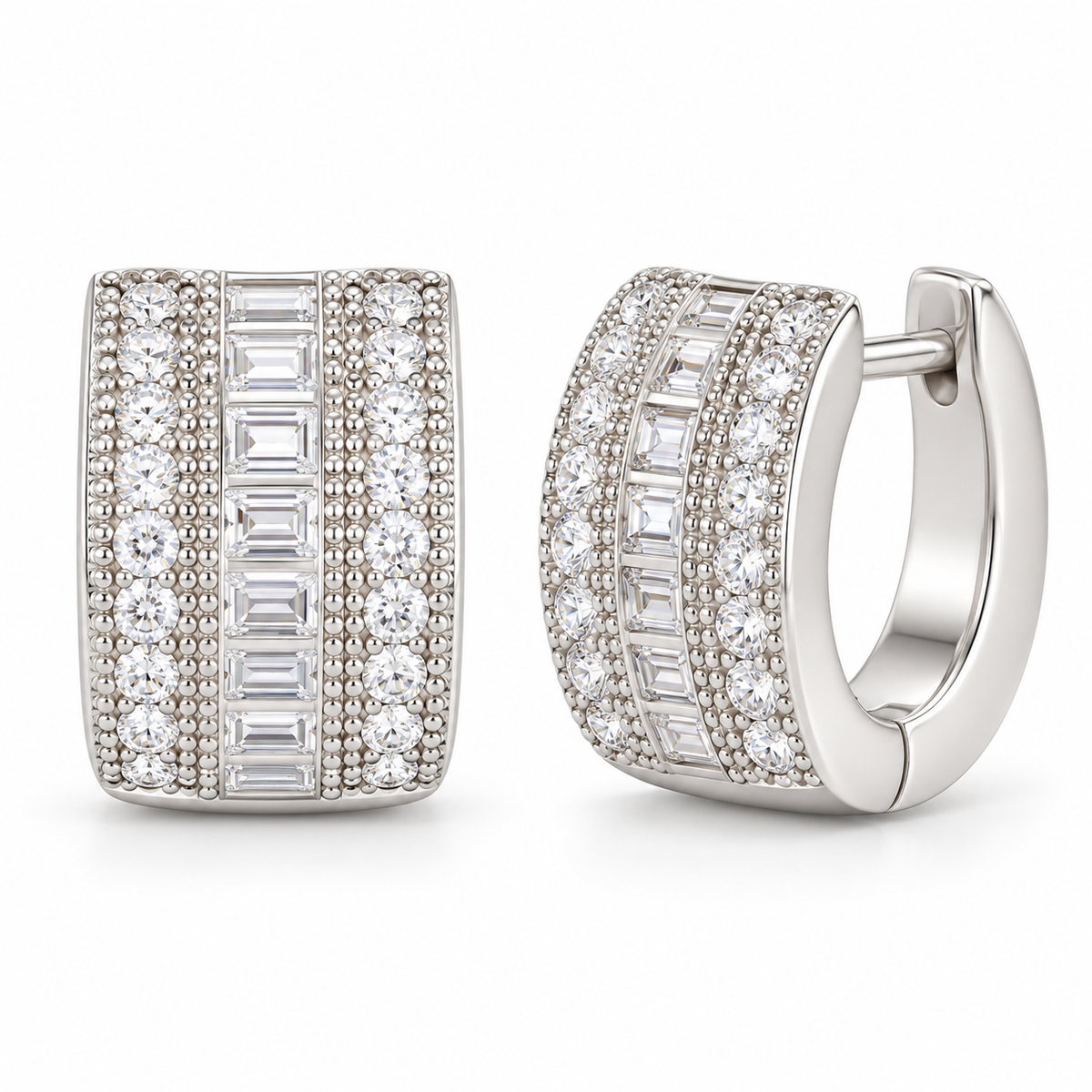 Sterling Silver Cz Huggies ECZ3037