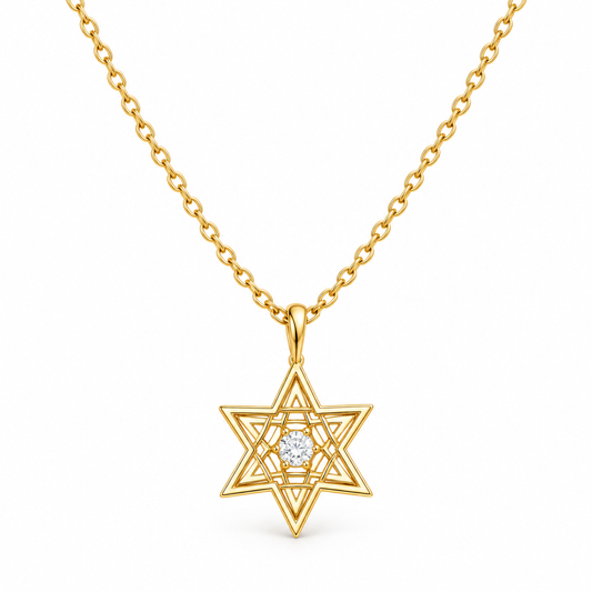 Sterling Silver Star Of David Necklace NCZ9103