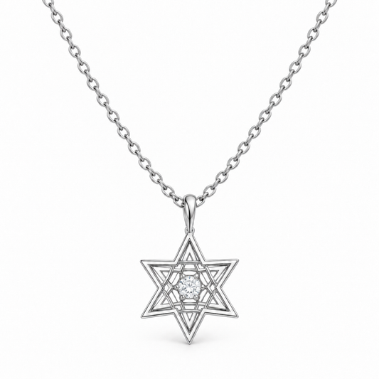 Sterling Silver Star Of David Necklace NCZ9103