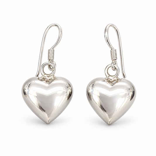 Sterling Silver Puffed Heart Earring PE010500039
