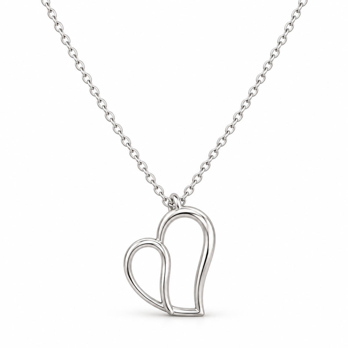 Sterling Silver 18" Heart Shape Necklace