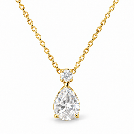 Sterling Silver Pear Cut Necklace NCZ309