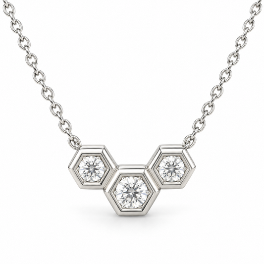 Sterling Silver Necklace Cz Stone NCZ246