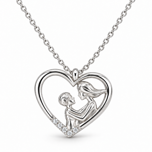 Sterling Silver Mother&Child Necklace NCZ2476