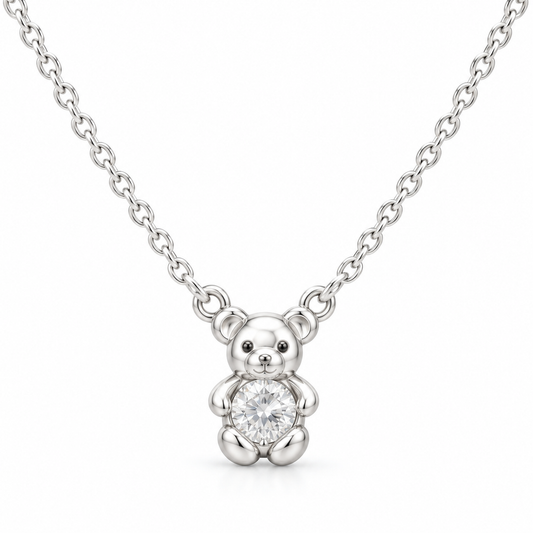 Sterling Silver Bear Necklace NCZ2777