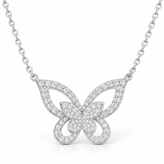 Sterling Silver Butterfly Necklace NCZ1332