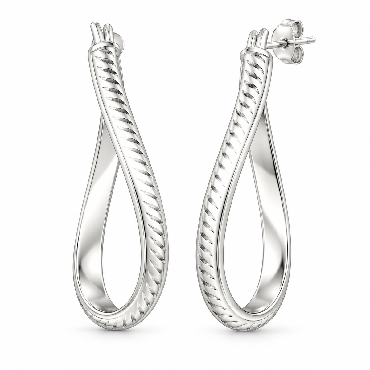 Sterling Silver Twisted Earring
