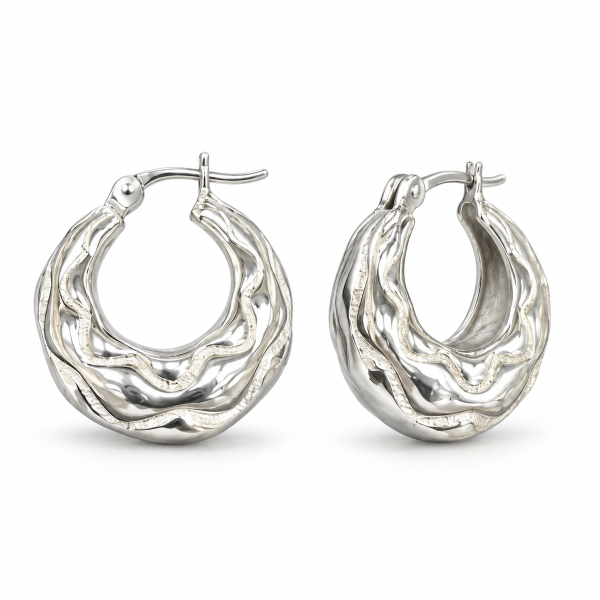Sterling Silver Creole Hoop Earrings