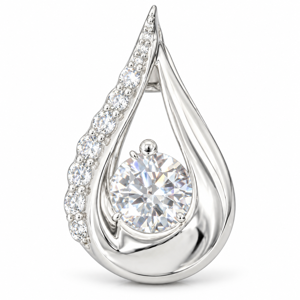 Sterling Silver Cz Pendant PCZ012