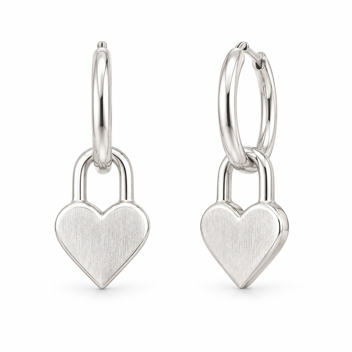 Sterling Silver Heart Dangle Earrings EP0012