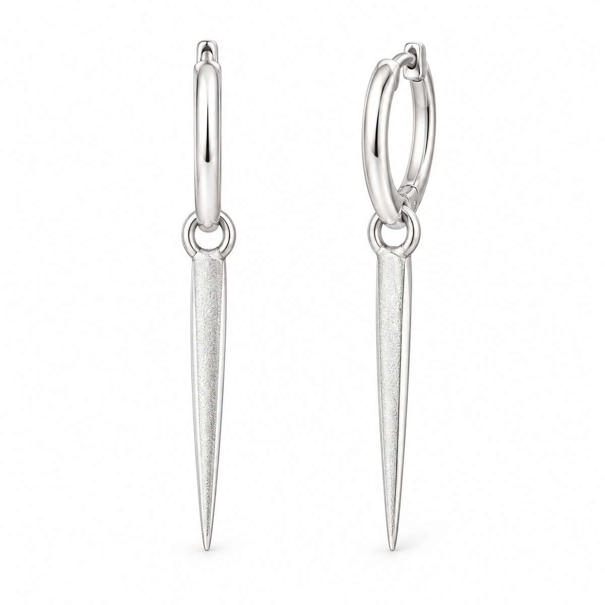 Sterling Silver Spike Hoop Earrings EP0011