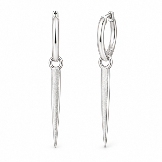 Sterling Silver Spike Hoop Earrings EP0011