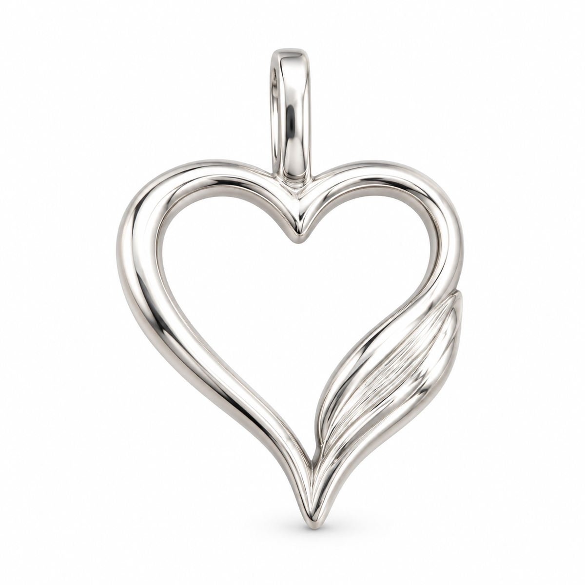 Sterling Silver Plain Open Heart Pendant PP100115