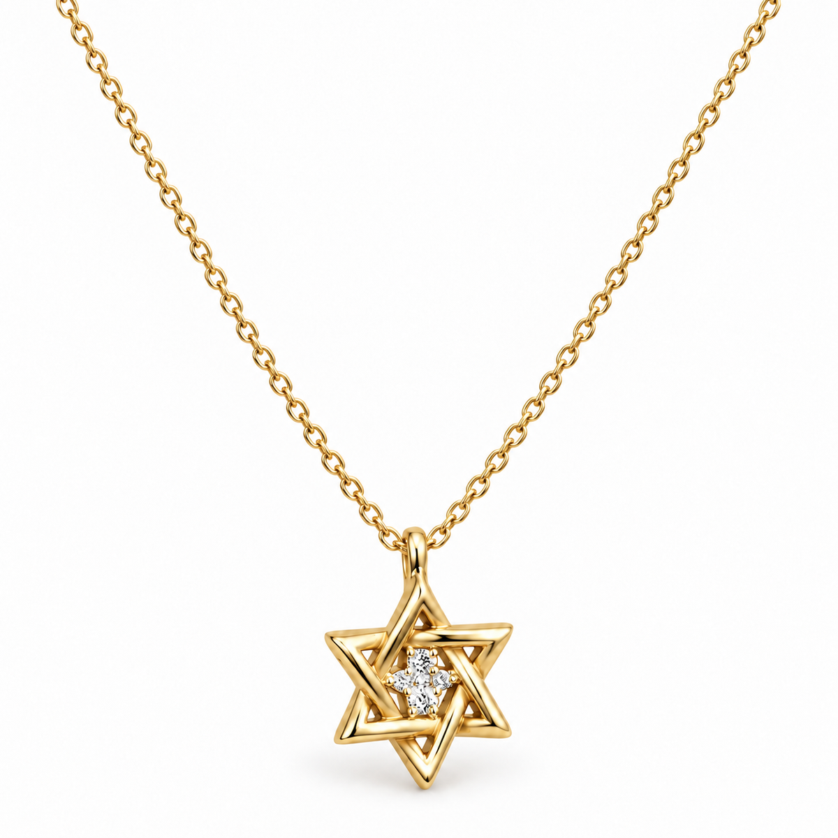 Sterling Silver Star Of David Necklace NCZ010