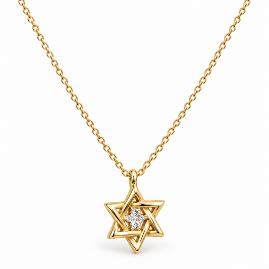 Sterling Silver Star Of David Necklace NCZ010