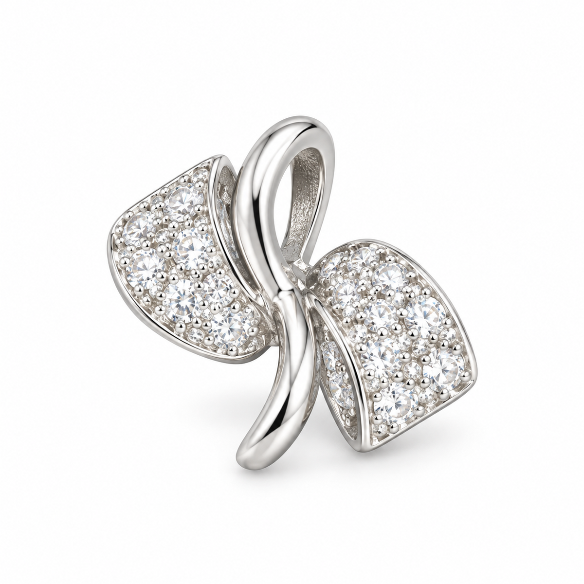 Sterling Silver Bow Pendant PCZ017
