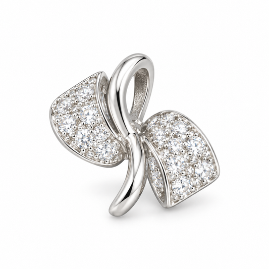 Sterling Silver Bow Pendant PCZ017