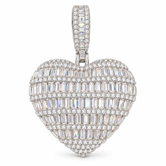 Sterling Silver Pendant Heart Shape PCZH113