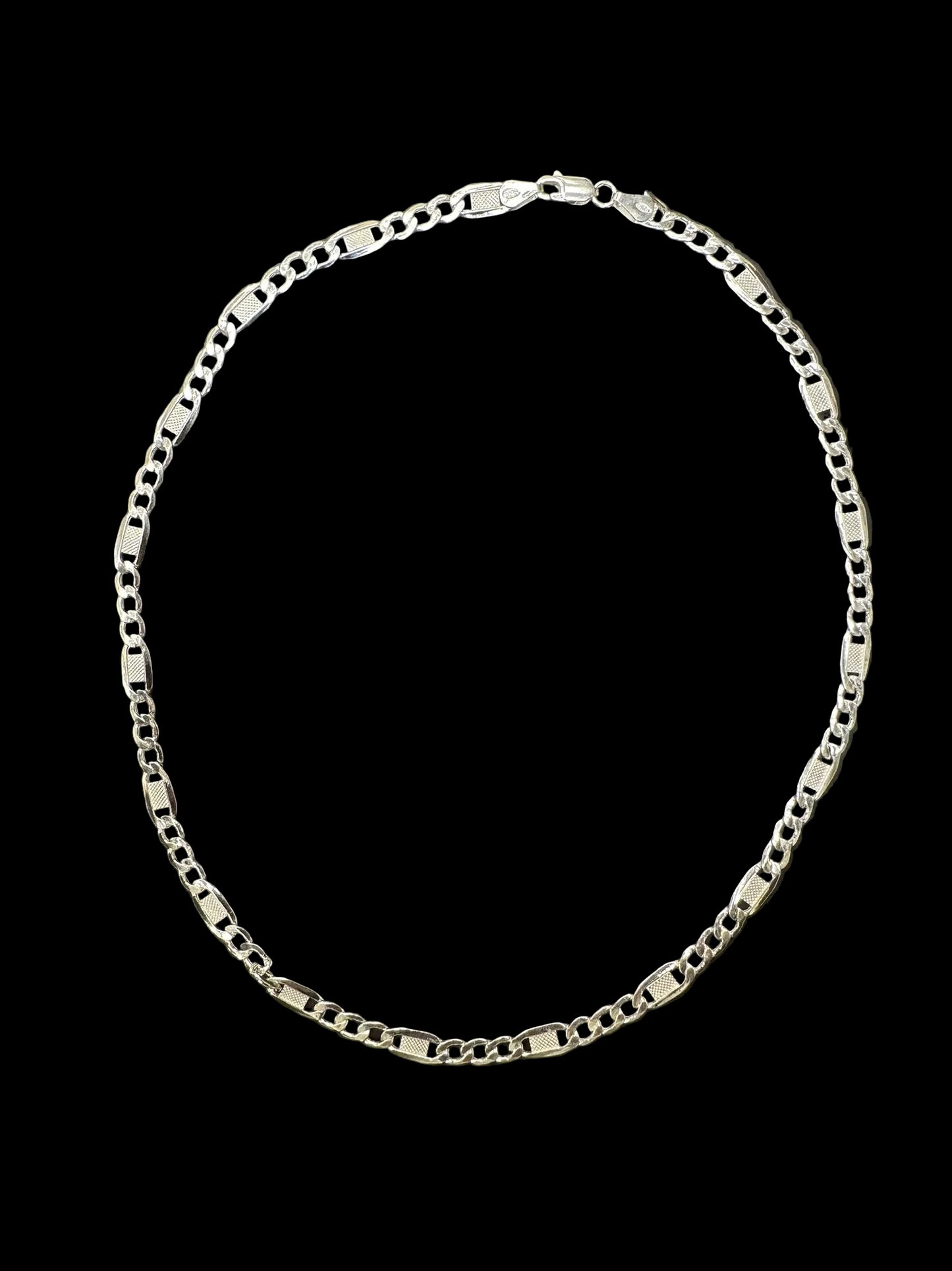Sterling Silver 6.5 MM Diamond Cut Figaro Chain CHN3352
