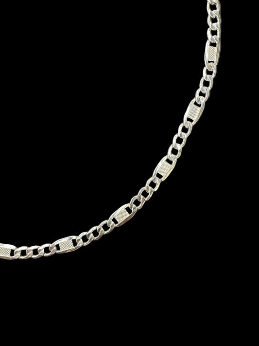 Sterling Silver 5.5 MM Diamond Cut Figaro Chain CHN3351