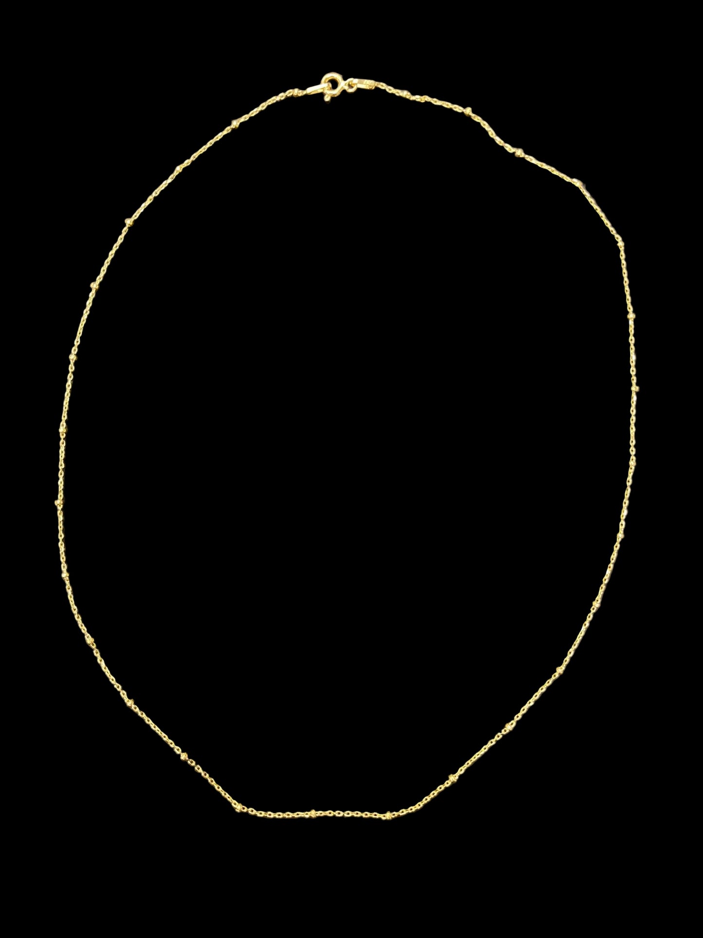 Sterling Silver 1.8 MM Gold Plated Diamond Cut Belcher Chain With Beads CHN3328