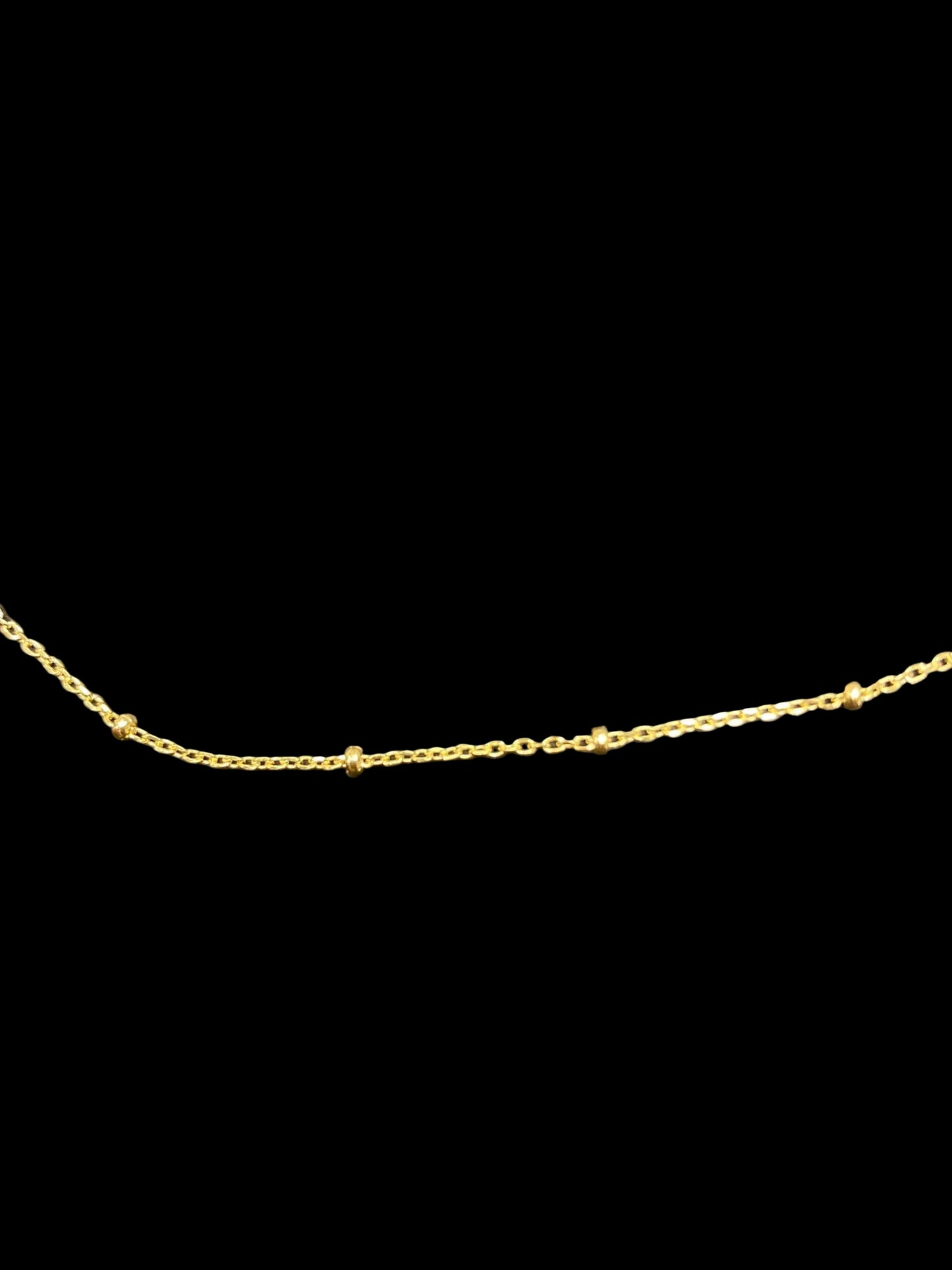 Sterling Silver 1.8 MM Gold Plated Diamond Cut Belcher Chain With Beads CHN3328