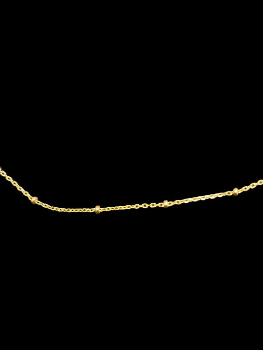 Sterling Silver 1.8 MM Gold Plated Diamond Cut Belcher Chain With Beads CHN3328