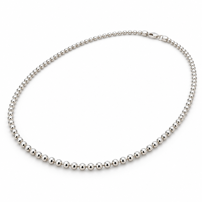 Sterling Silver 18" Ball Necklace NCZ2506