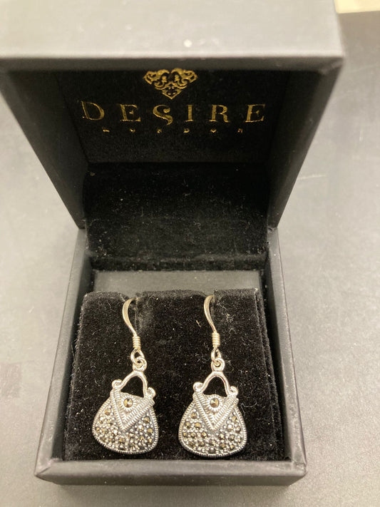 Sterling Silver Marcasite Stone Vintage Inspired Earring ECZ004