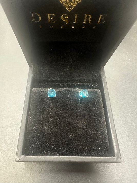 Sterling Silver 5 mm Colorful CZ Stud Earring ECZ014