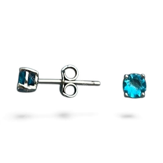 Sterling Silver 4 mm Colorful CZ Stud Earring ECZ013C