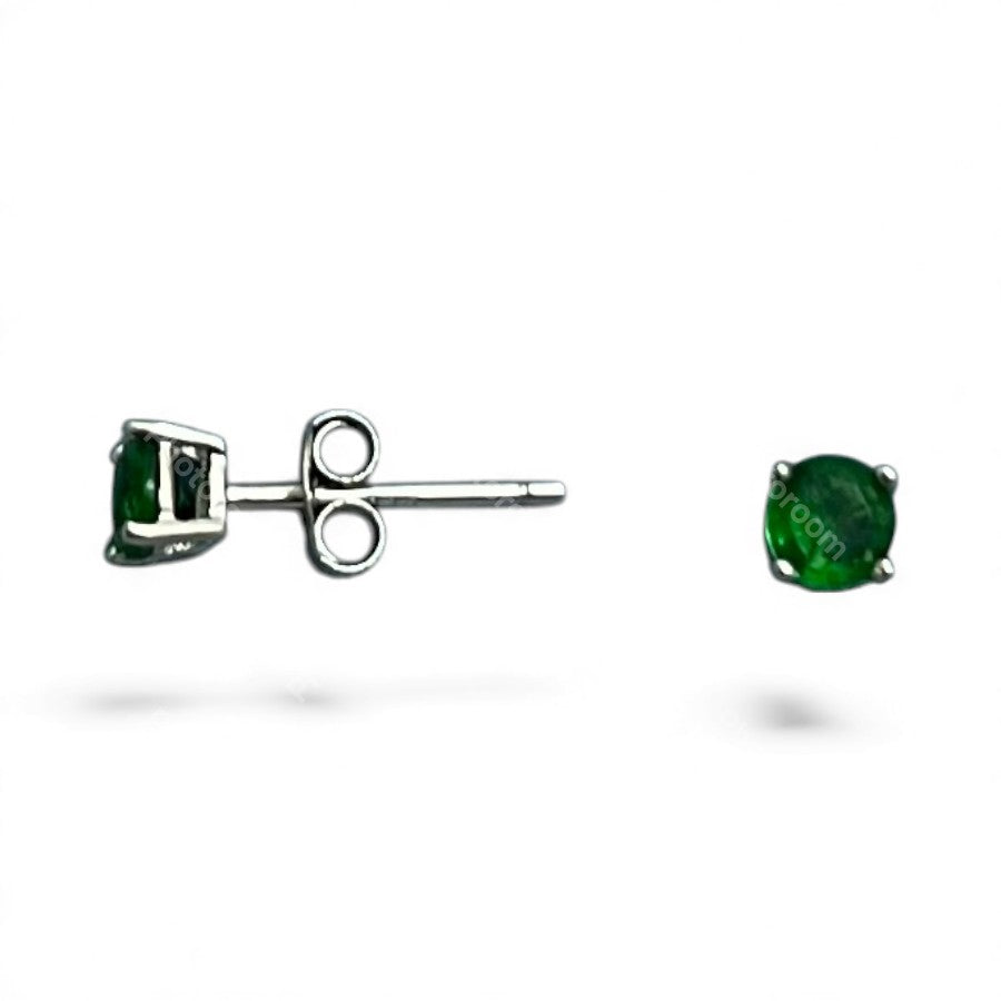 Sterling Silver 4 mm Colorful CZ Stud Earring ECZ013C