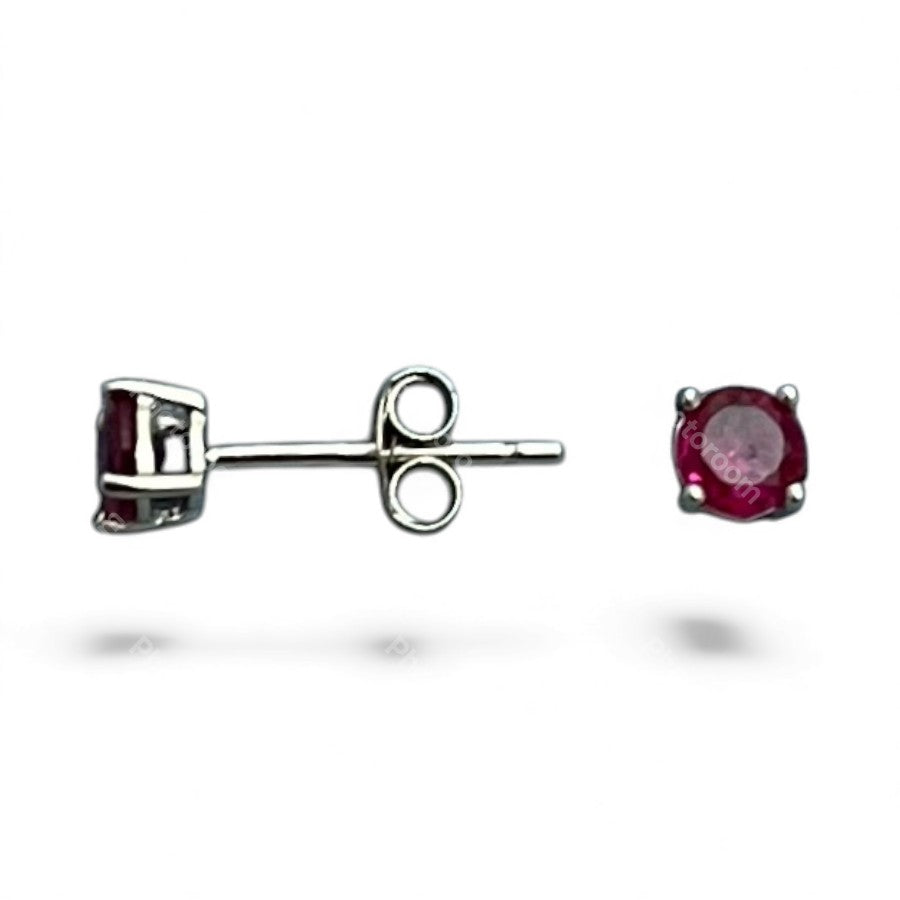 Sterling Silver 4 mm Colorful CZ Stud Earring ECZ013C